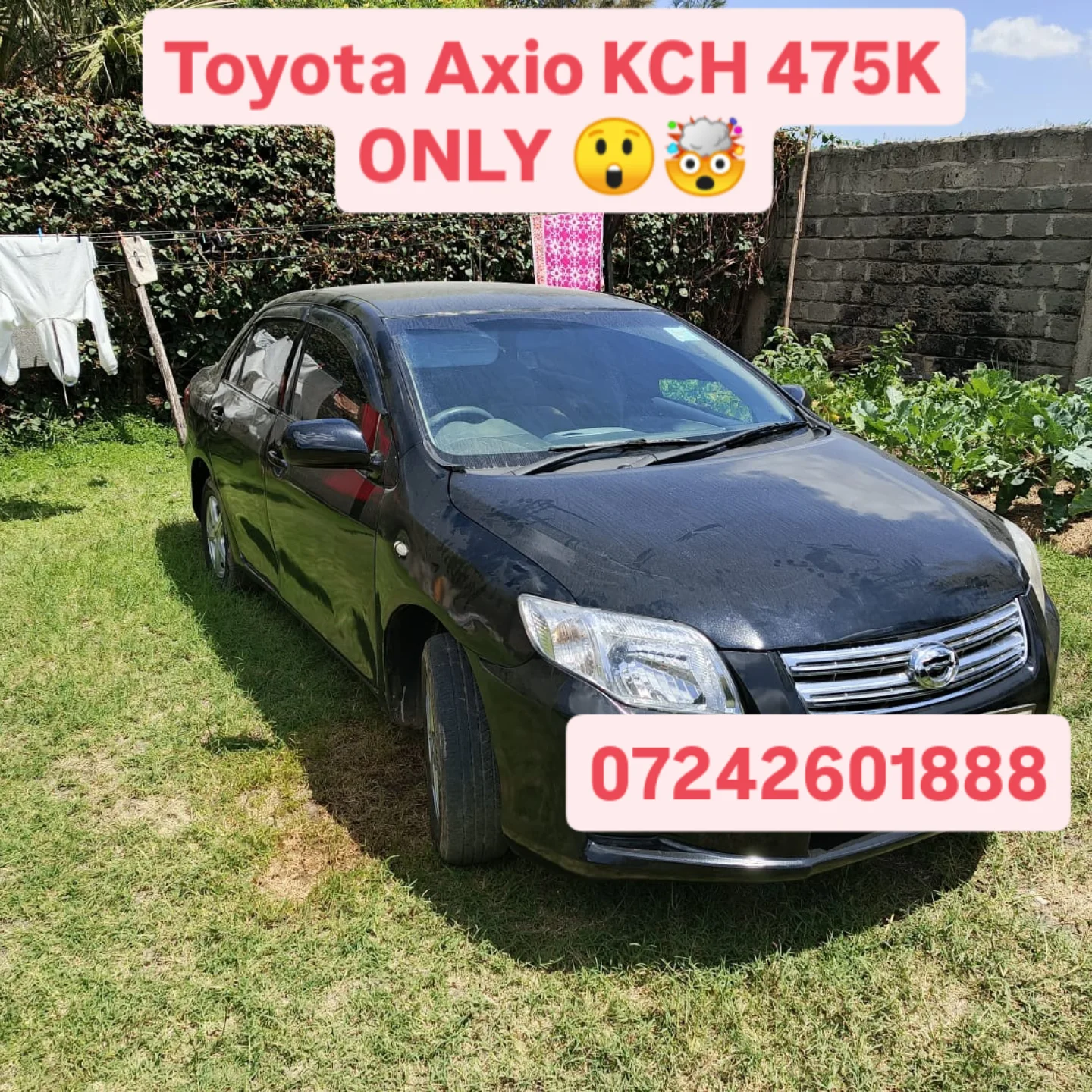 Toyota Axio KCH 475K only hire purchase installments